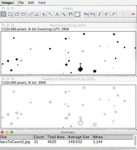 Screencap. Thirty two stars are counted in the second image.